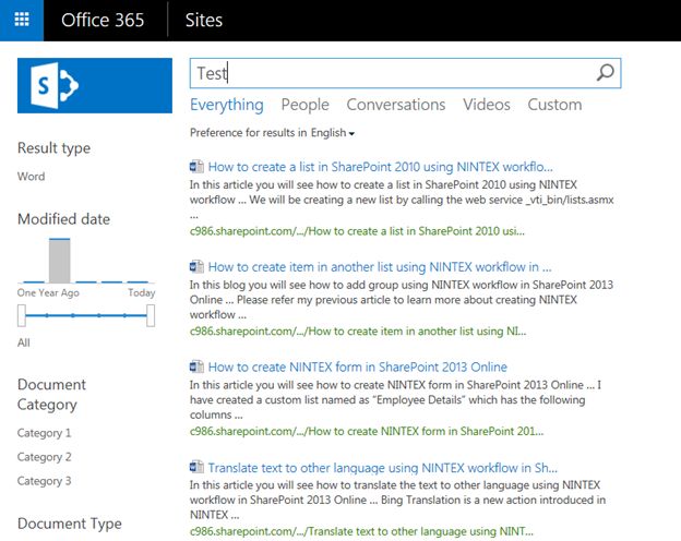 redirected to results